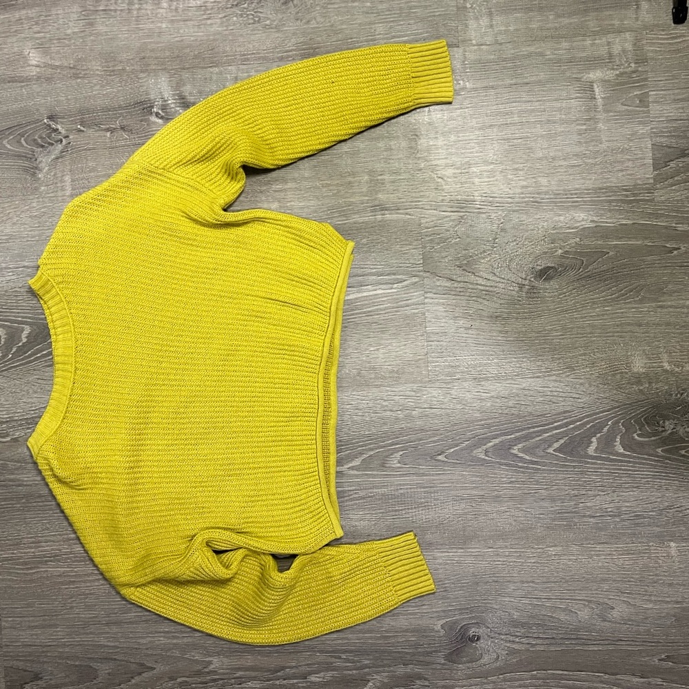 Yellow Ribbed Women's Sweater